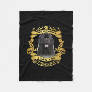 Newfoundland Dog The Moment I Saw You I Love You Fleece Blanket