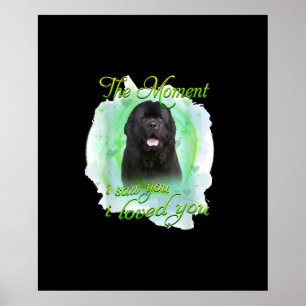 Newfoundland Dog   The Moment I Saw You I Love You Poster