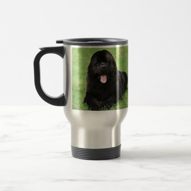 Newfoundland dog travel mug (Left)