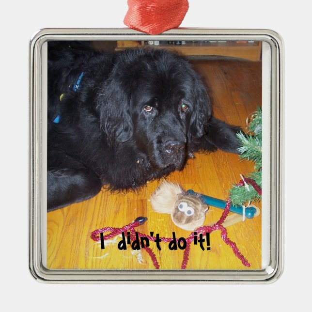 Newfoundland dog tree ornamnet metal tree decoration (Front)
