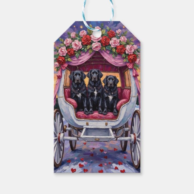 Newfoundland Dog Valentine's Day  Gift Tags (Front)