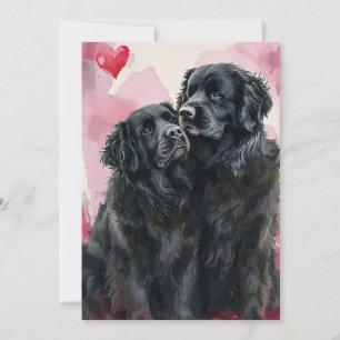 Newfoundland dog Valentine's day  Holiday Card