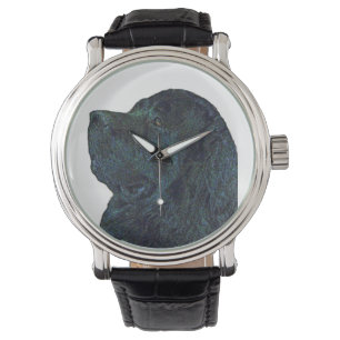 Newfoundland Dog Vintage leather Watch