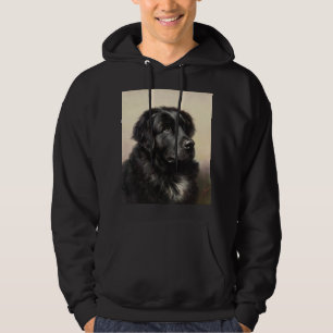 Newfoundland dog vintage realistic paint   hoodie