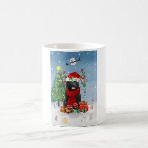 Newfoundland dog with Christmas gifts   Coffee Mug