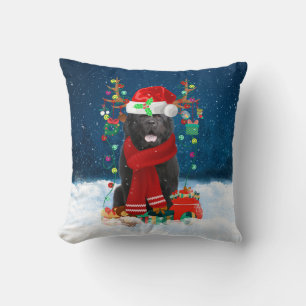 Newfoundland dog with Christmas gifts Cushion