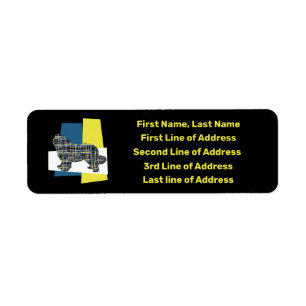 Newfoundland Dog Yellow & Blue Tricolour Address