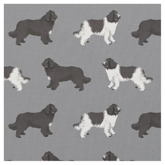 newfoundland dogs grey fabric (Close Up)