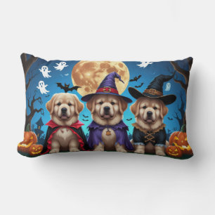 Newfoundland Dogs Pumpkin Halloween Funny  Lumbar Cushion