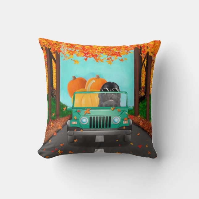 Newfoundland Fall Pumpkin Cushion (Front)