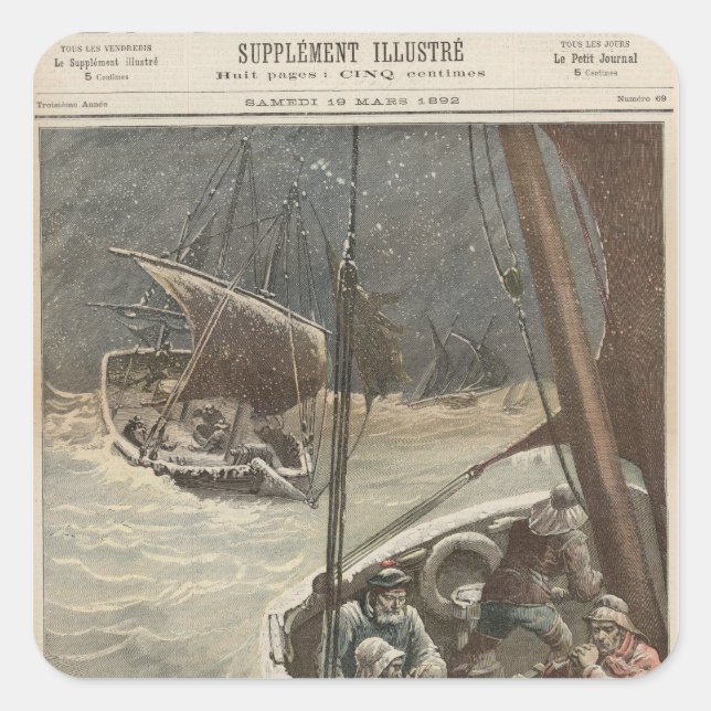 Newfoundland Fishermen Square Sticker (Front)