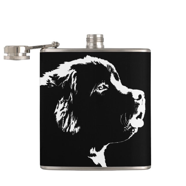 Newfoundland Flask Custom Dog Lover Drink Flask (Opened)