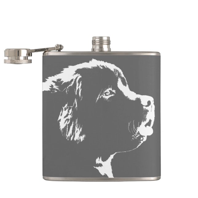 Newfoundland Flask Custom Dog Lover Drink Flask (Opened)
