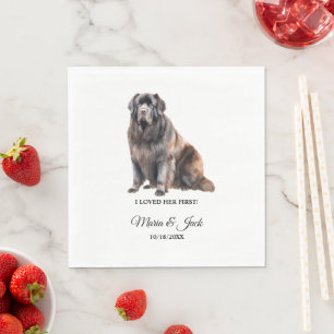 Newfoundland Full Colour Pet Wedding Napkin
