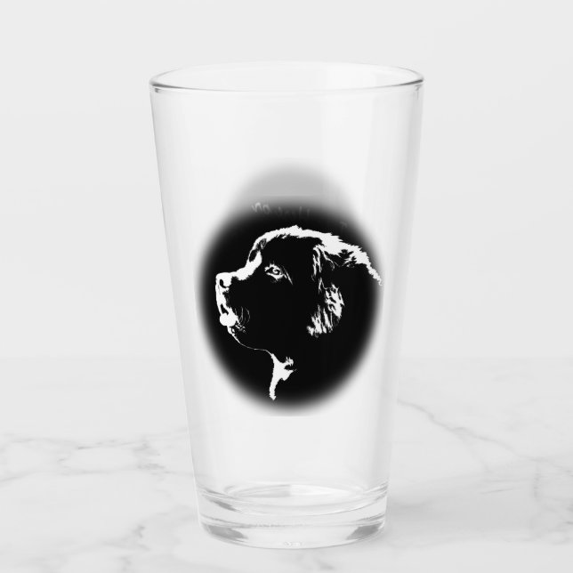Newfoundland Glasses Personalised Puppy Dog Glass (Front)