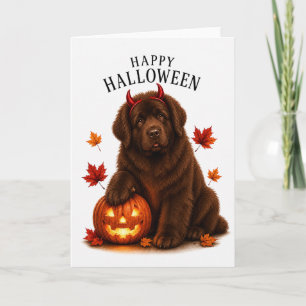Newfoundland Halloween Devil Dog Card