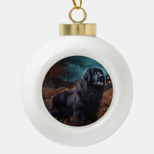 Newfoundland Halloween Scary  Ceramic Ball Christmas Ornament