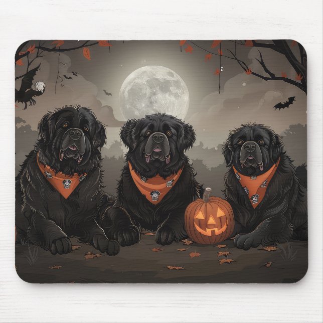 Newfoundland Halloween Spooky Mouse Mat (Front)