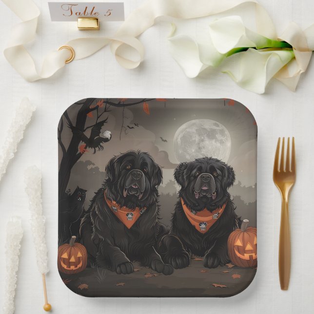 Newfoundland Halloween Spooky Paper Plate (Wedding)