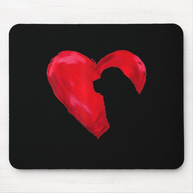 Newfoundland heart | valentines day dog gift mouse mat (Front)