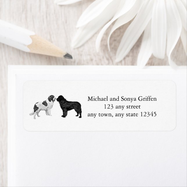 Newfoundland Hound Return Address Labels (Insitu)