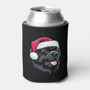 Newfoundland in a Santa Hat Classic T-Shirt Can Cooler