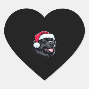 Newfoundland in a Santa Hat Classic T-Shirt Heart Sticker