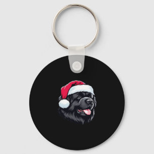 Newfoundland in a Santa Hat Classic T-Shirt Key Ring