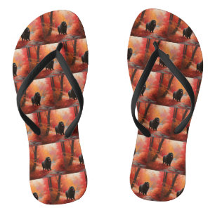 Newfoundland in Autumn Leaves Fall Inspire  Flip Flops