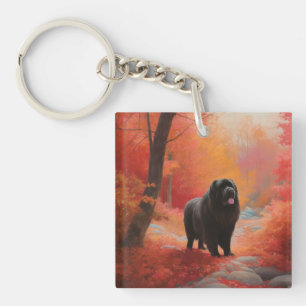Newfoundland in Autumn Leaves Fall Inspire  Key Ring
