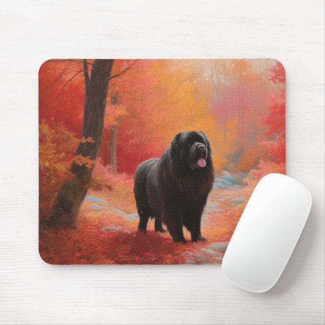 Newfoundland in Autumn Leaves Fall Inspire  Mouse Mat (With Mouse)