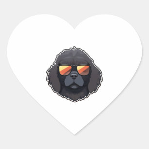 Newfoundland in Cool Sunglasses Classic T-Shirt Heart Sticker