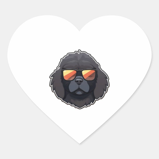 Newfoundland in Cool Sunglasses Classic T-Shirt Heart Sticker (Front)