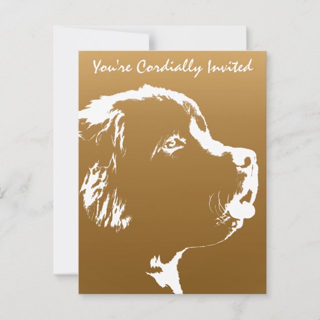 Newfoundland Invitations Personalise Dog RSVP Card (Front)