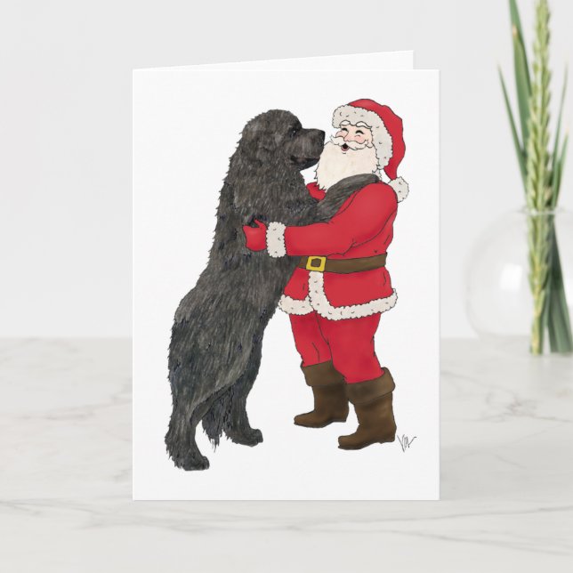Newfoundland Jowly Christmas Greeting Holiday Card (Front)