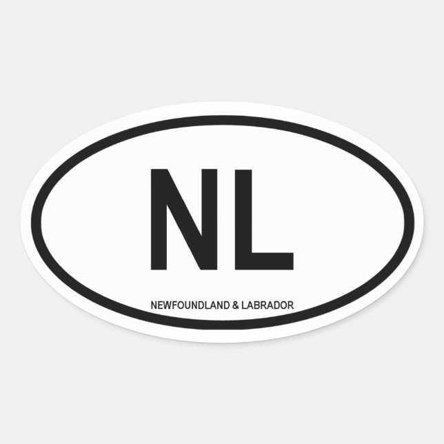 Newfoundland & Labrador "NL" Oval Sticker (Front)