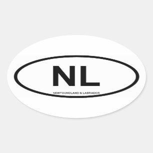 Newfoundland & Labrador "NL" Oval Sticker
