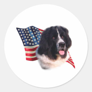Newfoundland (landseer) Flag Classic Round Sticker