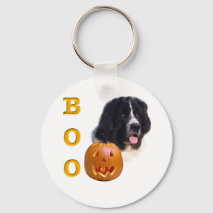 Newfoundland Landseer Halloween Boo Key Ring