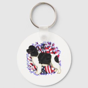 Newfoundland (landseer) Patriot Key Ring