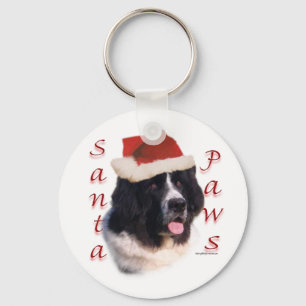 Newfoundland (landseer) Santa Paws Key Ring