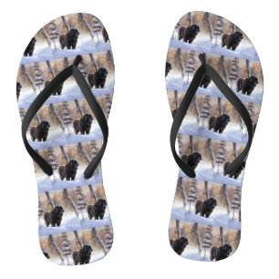 Newfoundland Let It Snow Christmas  Flip Flops