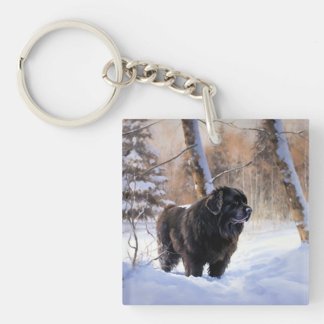 Newfoundland Let It Snow Christmas  Key Ring (Front)