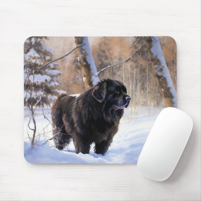 Newfoundland Let It Snow Christmas  Mouse Mat (With Mouse)