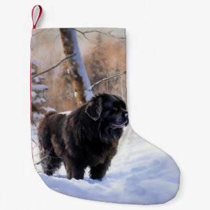 Newfoundland Let It Snow Christmas  Small Christmas Stocking