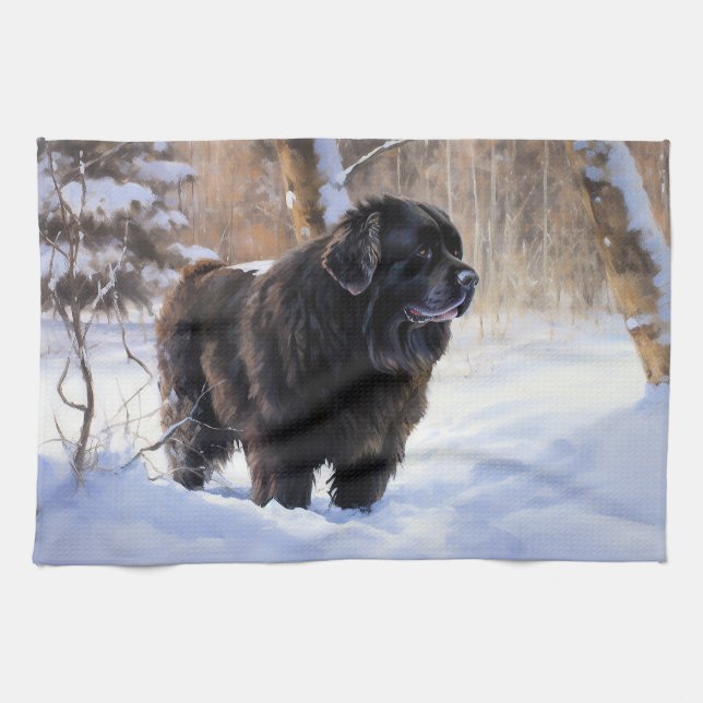 Newfoundland Let It Snow Christmas  Tea Towel (Horizontal)