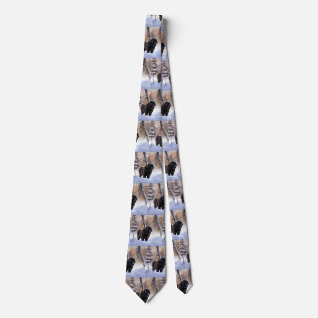 Newfoundland Let It Snow Christmas  Tie (Front)