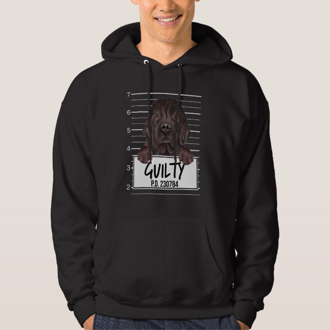 Newfoundland Mugshot Guilty Dog Hoodie (Front)