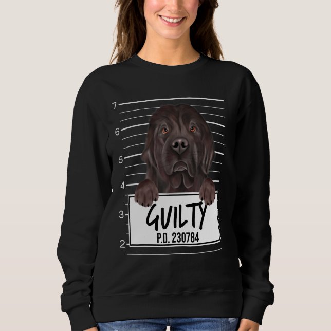 Newfoundland Mugshot Guilty Dog Sweatshirt (Front)