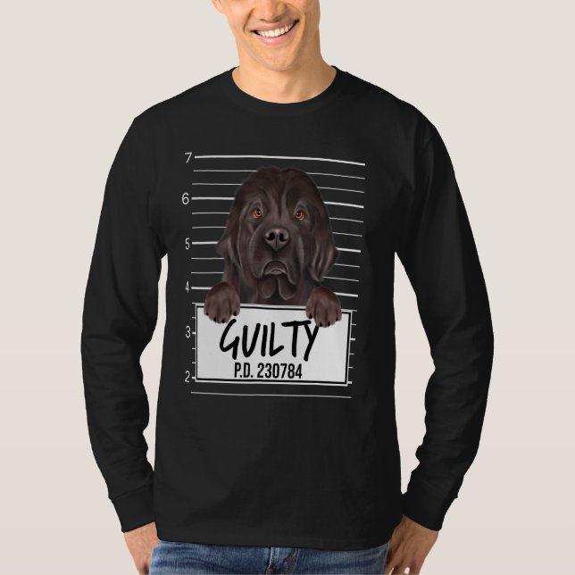 Newfoundland Mugshot Guilty Dog T-Shirt (Front)